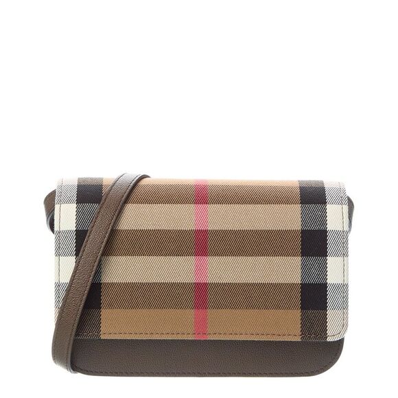 Burberry Handbags - Burberry Check Canvas & Leather Crossbody, Brown